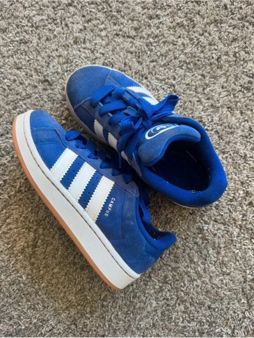 Adidas Kids' Campus Suede Sneakers in Blue and White - Size 3